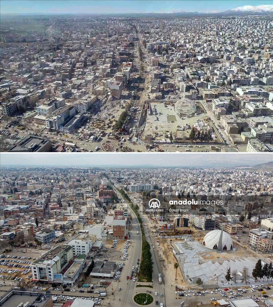 Adıyaman'ın depremden sonraki bir yıllık değişimi havadan görüntülendi