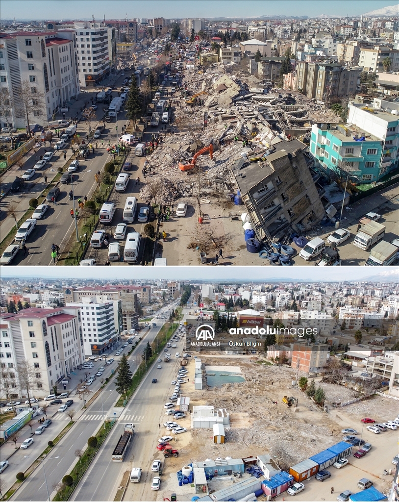 Adıyaman'ın depremden sonraki bir yıllık değişimi havadan görüntülendi