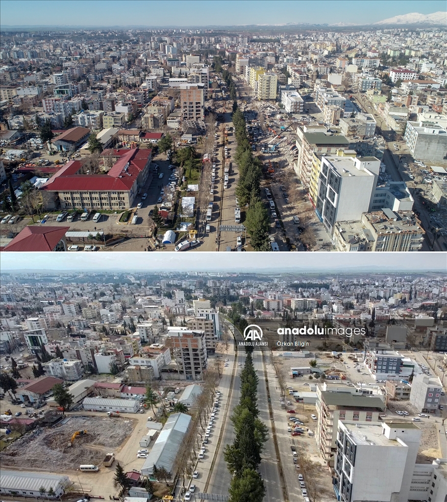 Adıyaman'ın depremden sonraki bir yıllık değişimi havadan görüntülendi