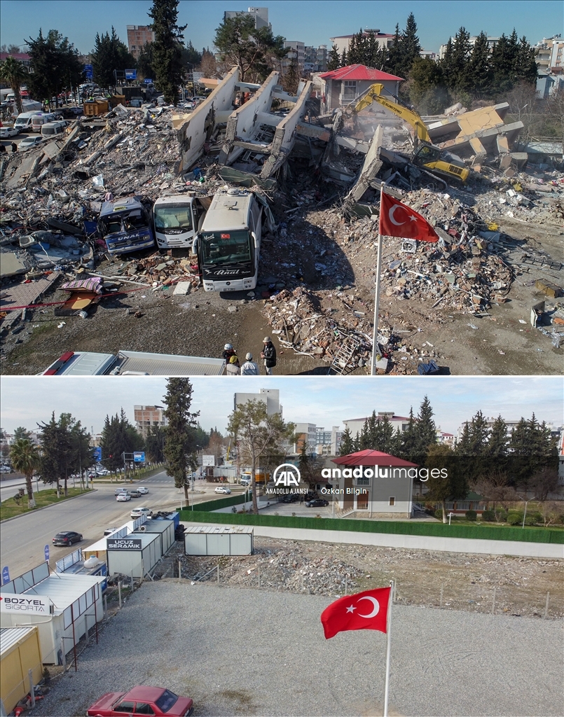 Adıyaman'ın depremden sonraki bir yıllık değişimi havadan görüntülendi