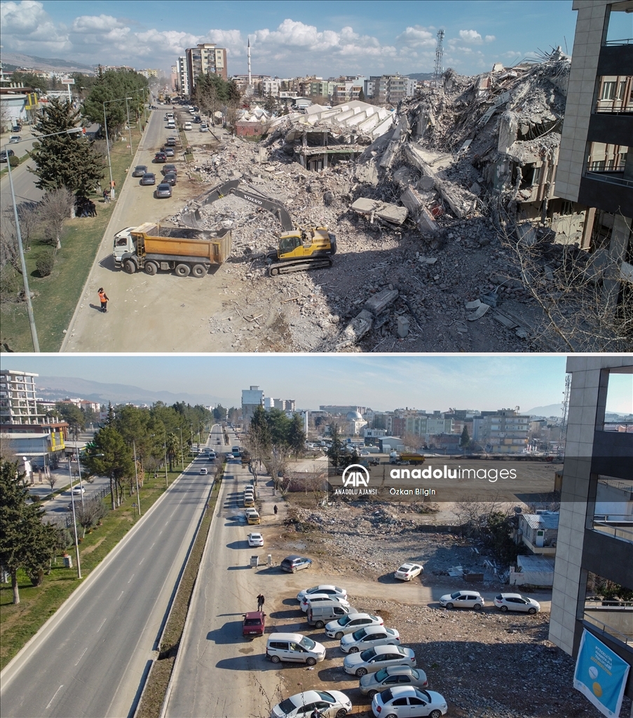 Adıyaman'ın depremden sonraki bir yıllık değişimi havadan görüntülendi