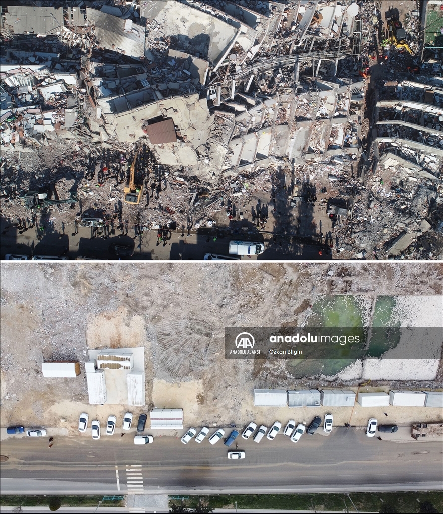 Adıyaman'ın depremden sonraki bir yıllık değişimi havadan görüntülendi