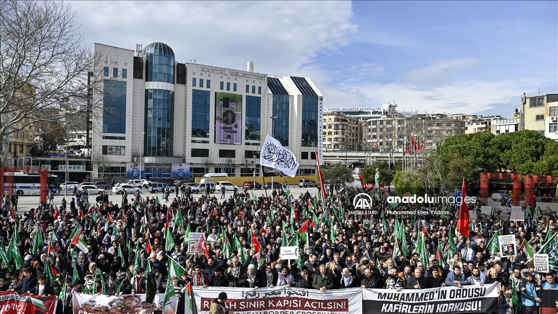 Gazze Dayanışma Platformunca İstanbul'da Gazze için yürüyüş düzenlendi