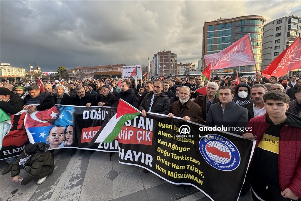 Elazığ'da İsrail'in Gazze'deki saldırıları protesto edildi