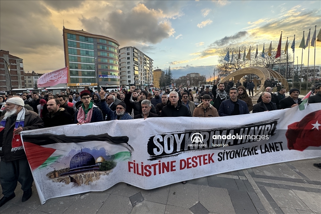 Elazığ'da İsrail'in Gazze'deki saldırıları protesto edildi