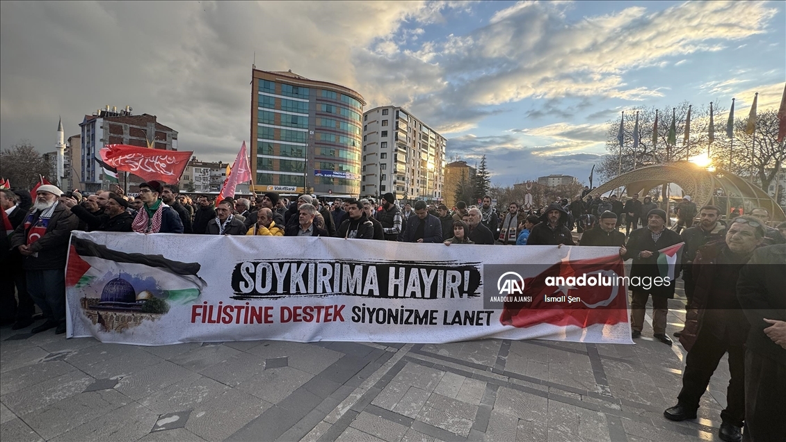 Elazığ'da İsrail'in Gazze'deki saldırıları protesto edildi
