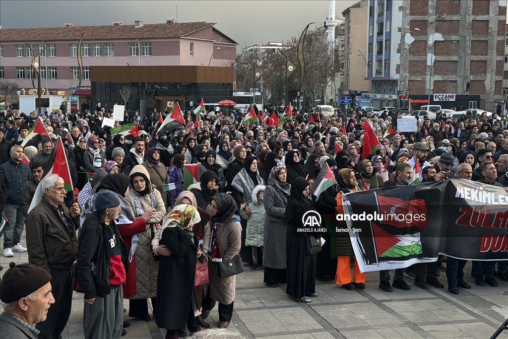 Elazığ'da İsrail'in Gazze'deki saldırıları protesto edildi