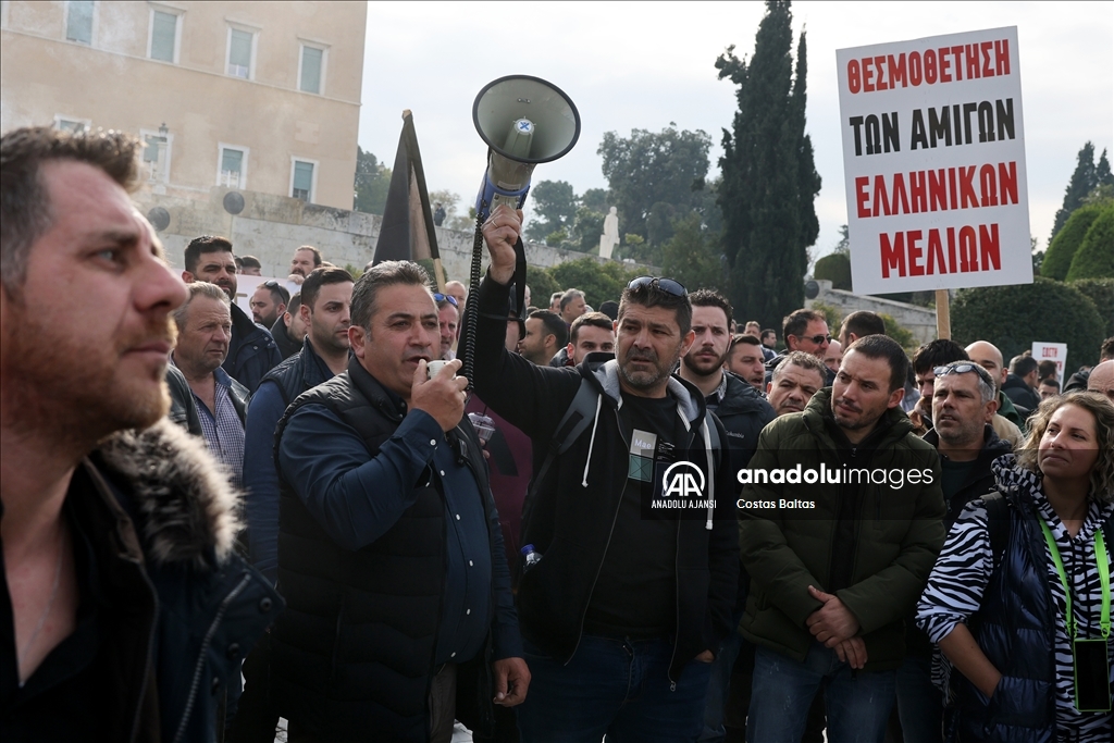 Yunanistan'da arıcılar başkent Atina'da gösteri düzenledi