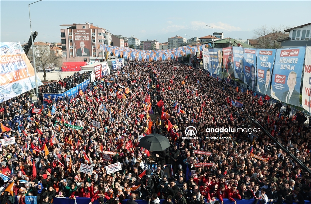 Cumhurbaşkanı ve AK Parti Genel Başkanı Erdoğan, Denizli mitingine katıldı