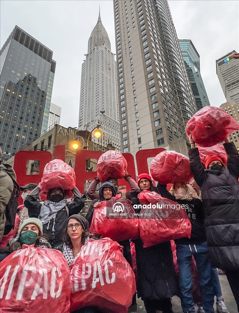 В Нью-Йорке прошла акция протеста против Американо-израильского комитета по общественным связям (AIPAC)