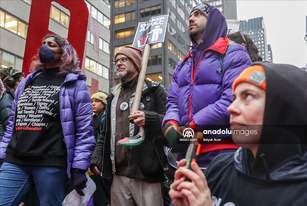 В Нью-Йорке прошла акция протеста против Американо-израильского комитета по общественным связям (AIPAC)