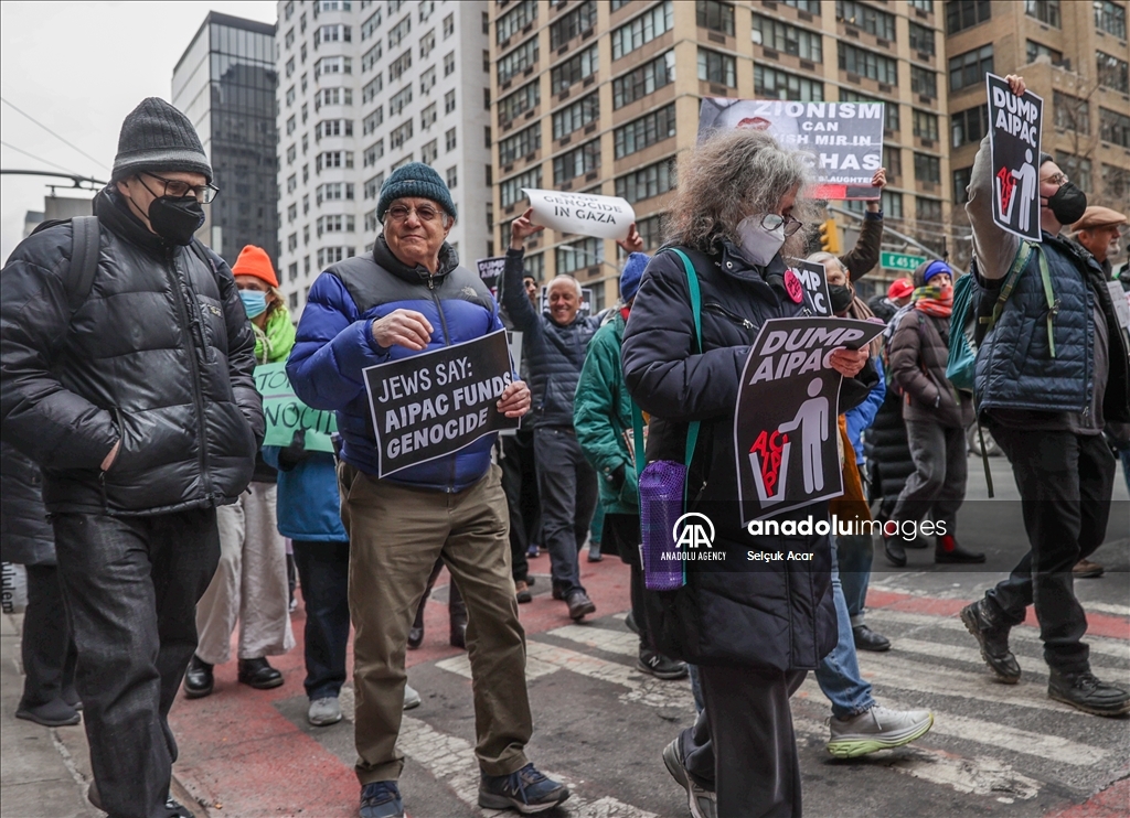 В Нью-Йорке прошла акция протеста против Американо-израильского комитета по общественным связям (AIPAC)