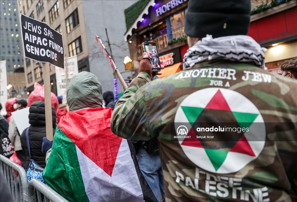 В Нью-Йорке прошла акция протеста против Американо-израильского комитета по общественным связям (AIPAC)