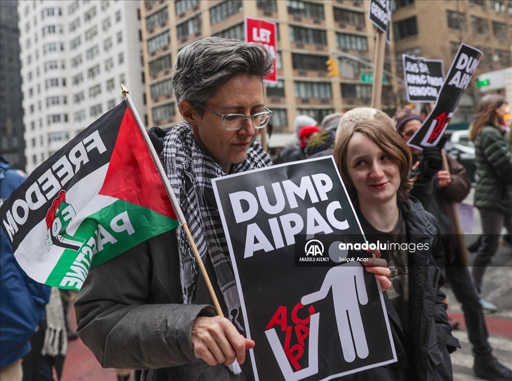 В Нью-Йорке прошла акция протеста против Американо-израильского комитета по общественным связям (AIPAC)