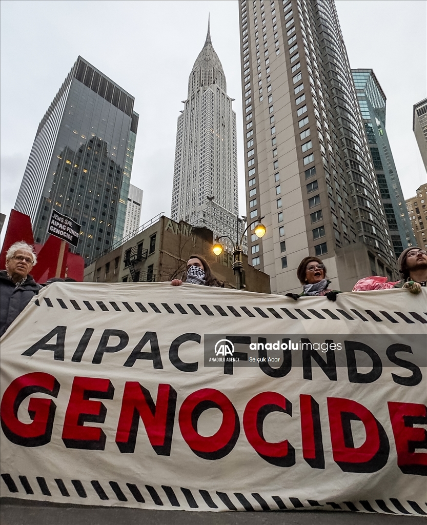 В Нью-Йорке прошла акция протеста против Американо-израильского комитета по общественным связям (AIPAC)