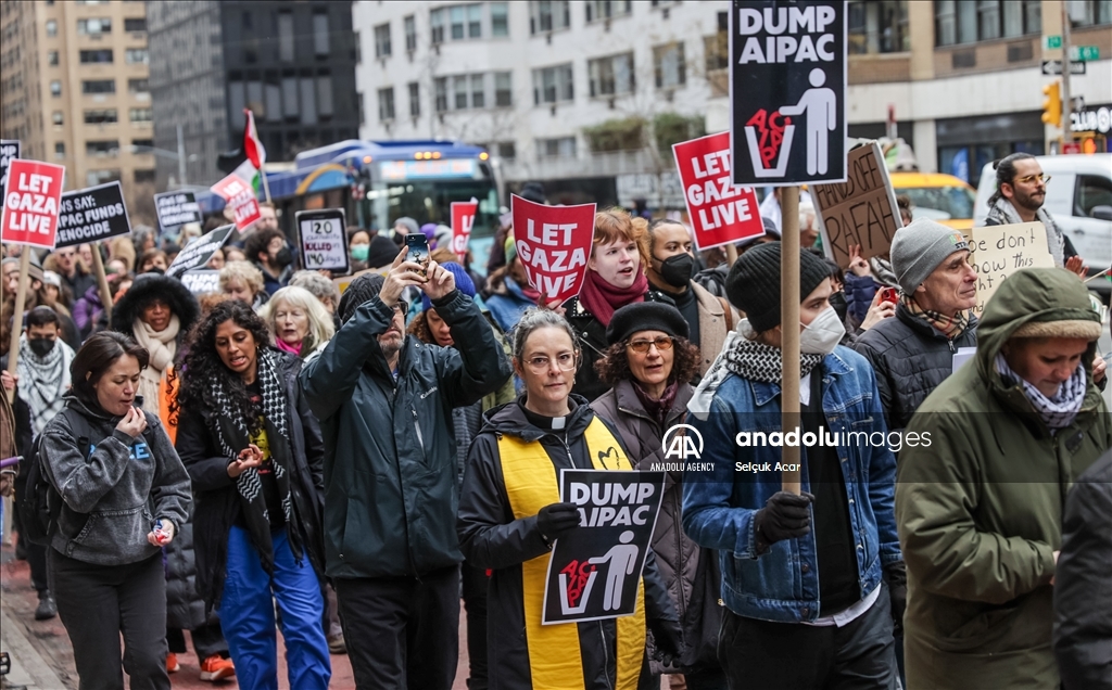 В Нью-Йорке прошла акция протеста против Американо-израильского комитета по общественным связям (AIPAC)