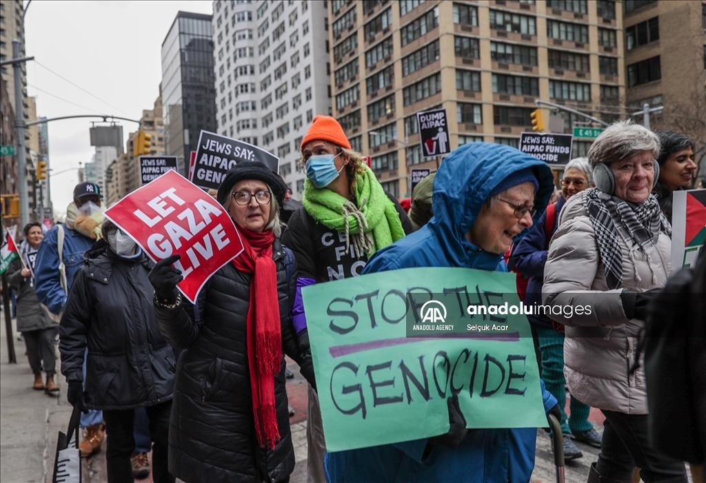В Нью-Йорке прошла акция протеста против Американо-израильского комитета по общественным связям (AIPAC)