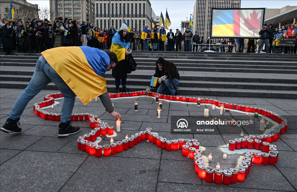 Kanada'da Ukrayna'ya destek gösterisi düzenlendi