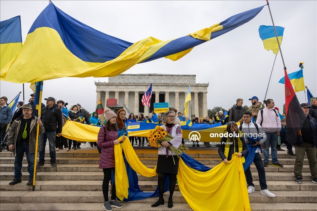 Washington'da, Rusya-Ukrayna savaşının 2. yılı nedeniyle gösteri düzenlendi
