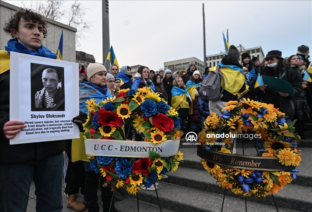 Kanada'da Ukrayna'ya destek gösterisi düzenlendi