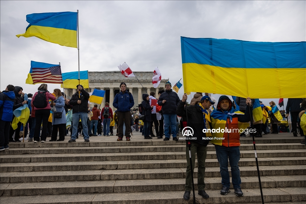 Washington'da, Rusya-Ukrayna savaşının 2. yılı nedeniyle gösteri düzenlendi