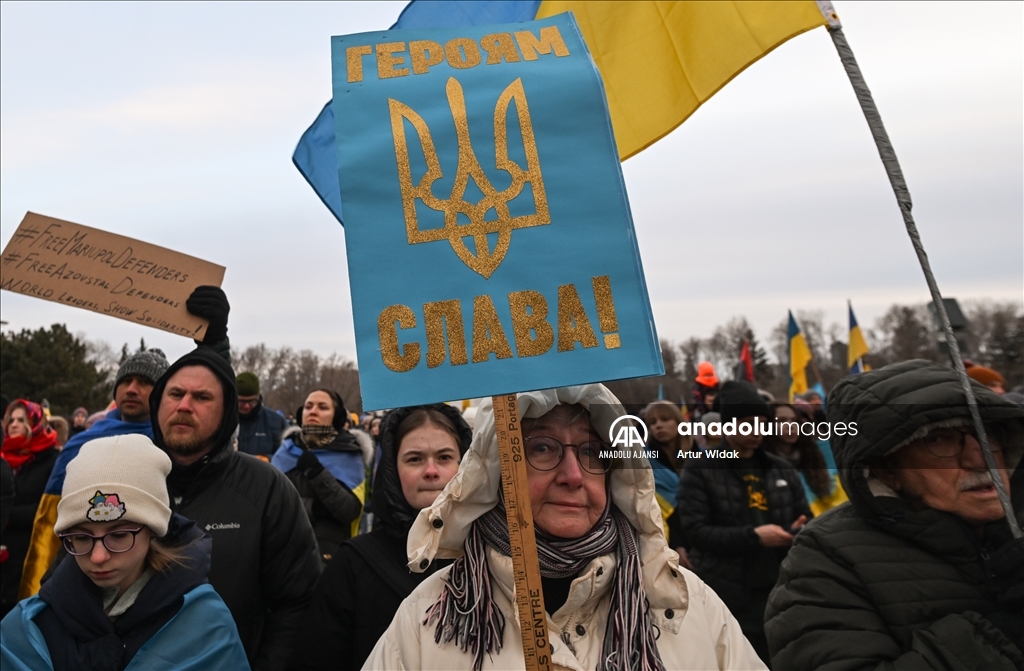 Kanada'da Ukrayna'ya destek gösterisi düzenlendi