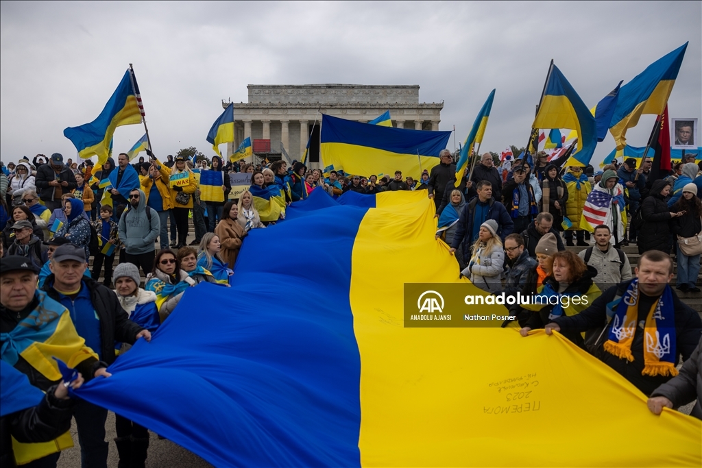 Washington'da, Rusya-Ukrayna savaşının 2. yılı nedeniyle gösteri düzenlendi