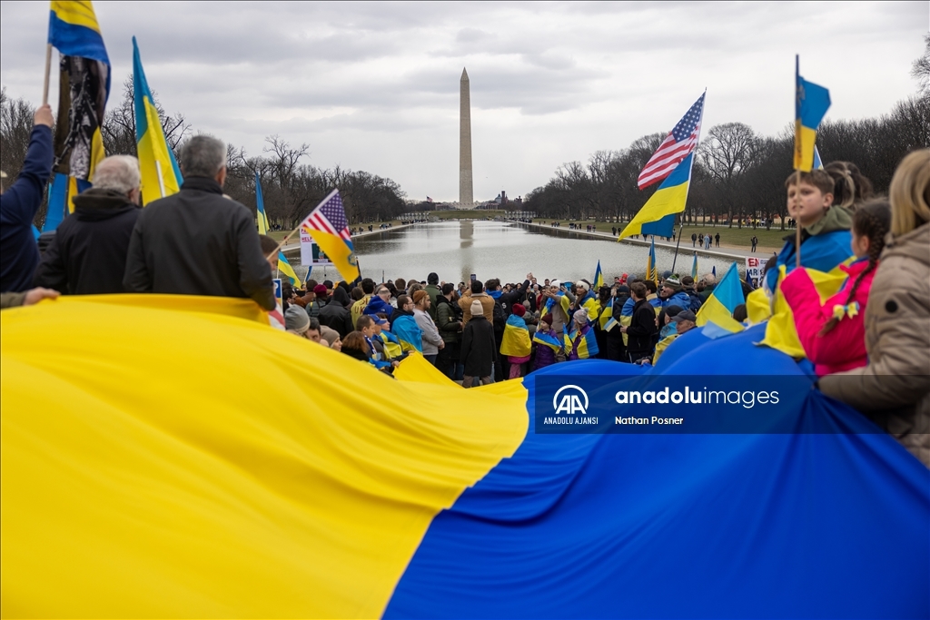 Washington'da, Rusya-Ukrayna savaşının 2. yılı nedeniyle gösteri düzenlendi