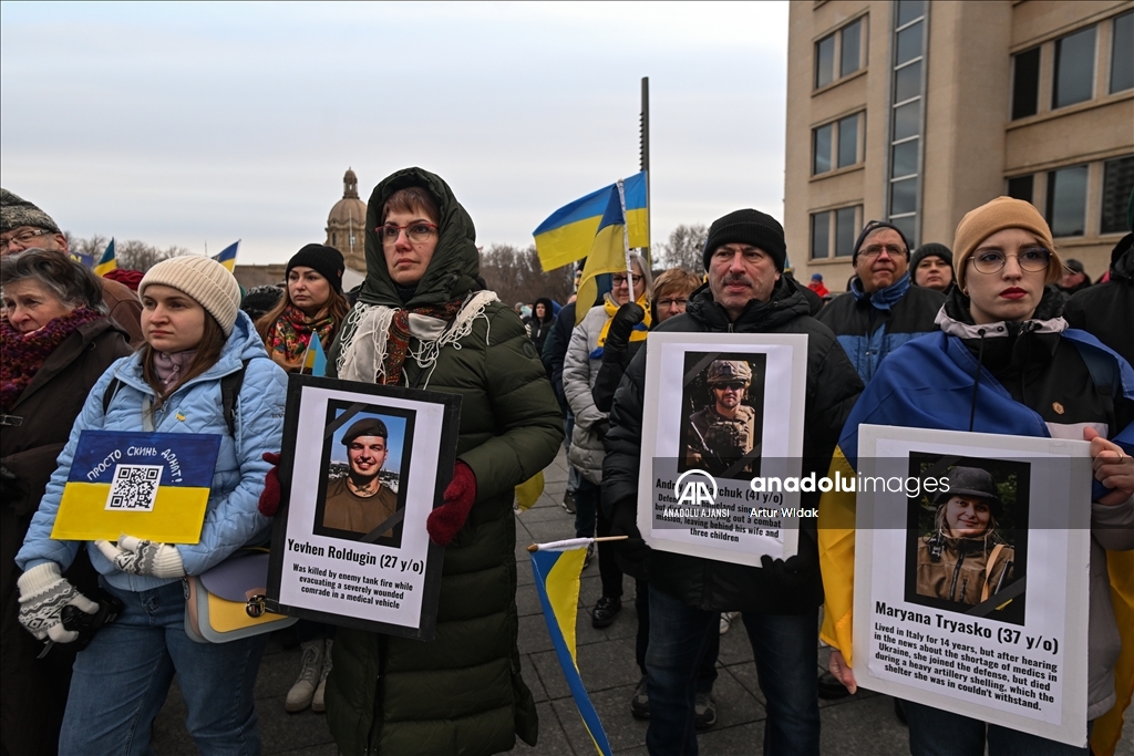 Kanada'da Ukrayna'ya destek gösterisi düzenlendi
