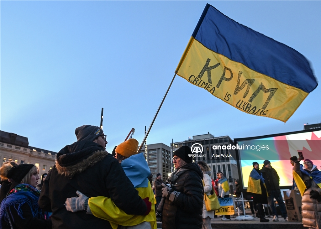 Kanada'da Ukrayna'ya destek gösterisi düzenlendi