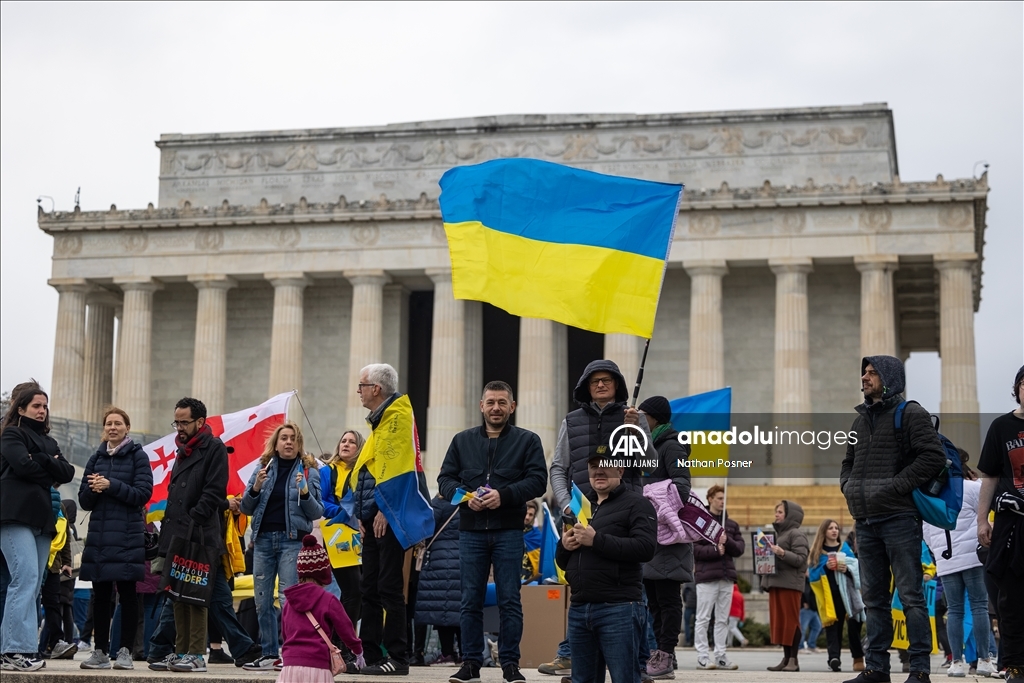 Washington'da, Rusya-Ukrayna savaşının 2. yılı nedeniyle gösteri düzenlendi