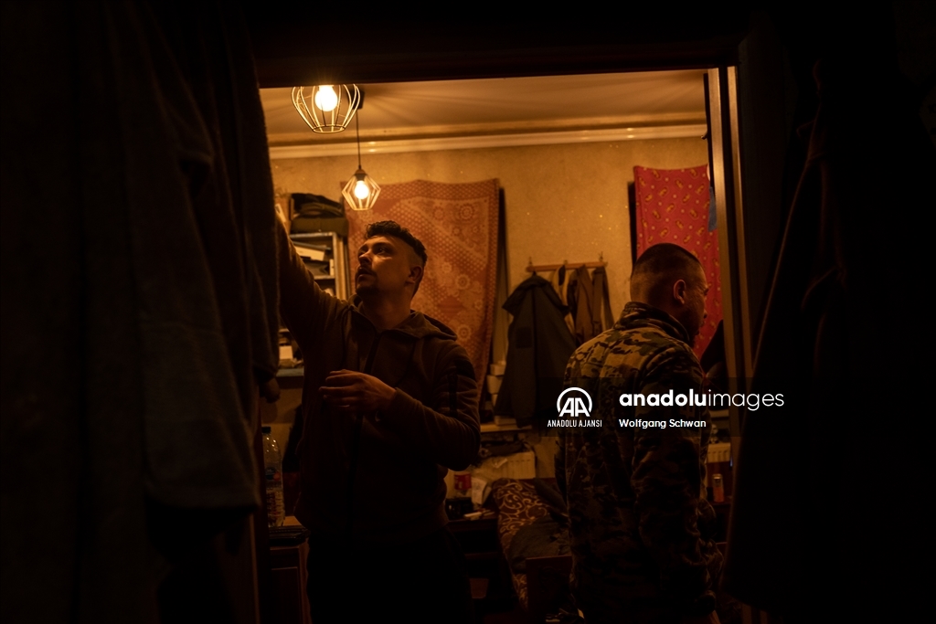 Ukrayna'da ön cephe hattına yakın Çasiv Yar'da savaşan askerlerin nöbet değişimi