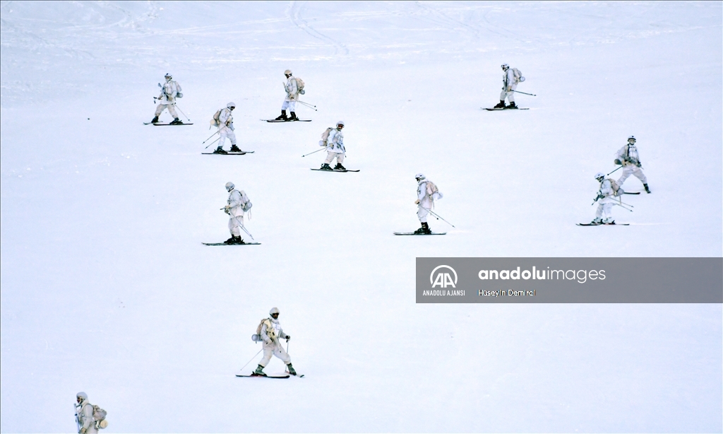 Karlı dağların erleri zorlu görevlere tatbikatlarla hazırlanıyor