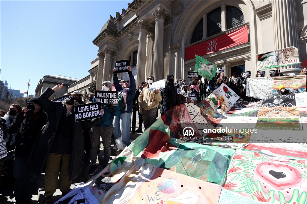 New York'ta Filistin'e destek gösterisi düzenlendi