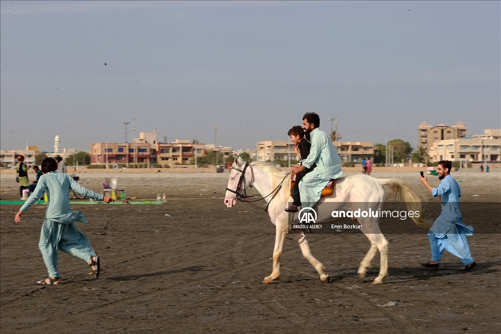 Sunny weather in Clifton Beach of Pakistan