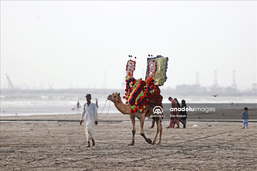 Sunny weather in Clifton Beach of Pakistan