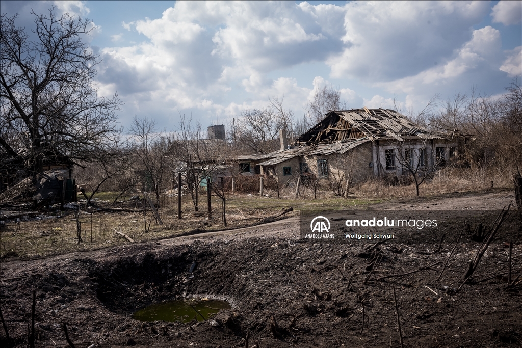 Ukrayna'nın Toretsk kentinde savaşın izleri