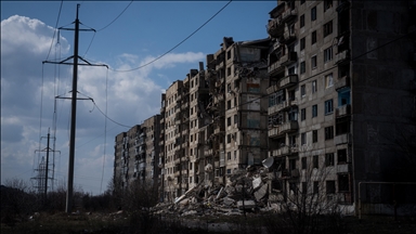 Ukrayna'nın Toretsk kentinde savaşın izleri