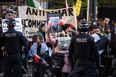 مظاهرة داعمة لفلسطين أمام قنصلية إسرائيل بشيكاغو