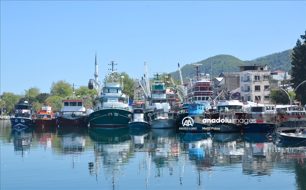  Kocaeli'de balıkçılar, av yasağının başlamasıyla limanlara demirledi