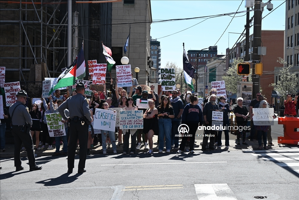 Pensilvanya'da Filistin için destek gösterisi