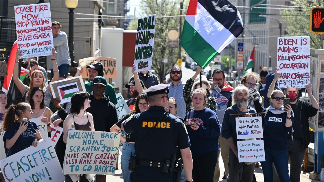 Pensilvanya'da Filistin için destek gösterisi