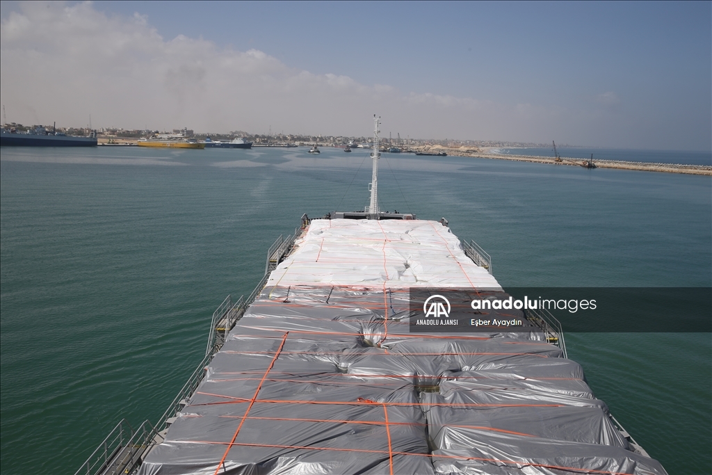 Gazze'ye insani yardım malzemesi taşıyan "9. İyilik Gemisi" El-Ariş Limanına giriş yaptı
