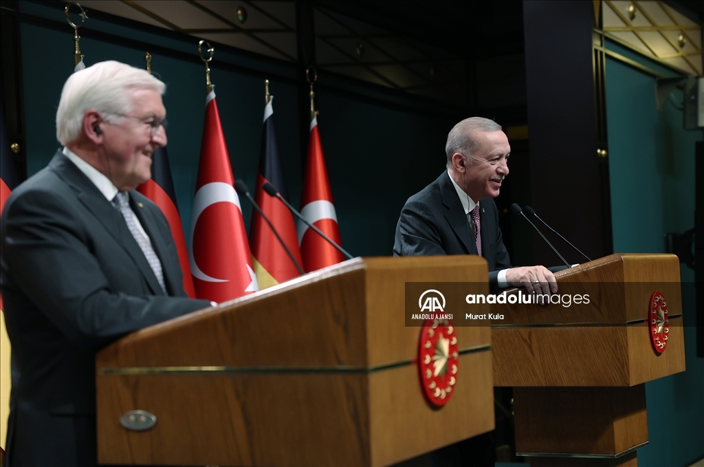 Cumhurbaşkanı Erdoğan, Almanya Cumhurbaşkanı Steinmeier ile ortak basın toplantısı düzenledi