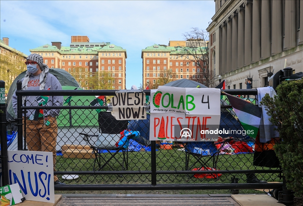 Columbia Üniversitesi'ndeki Gazze protestosu bir haftadır devam ediyor
