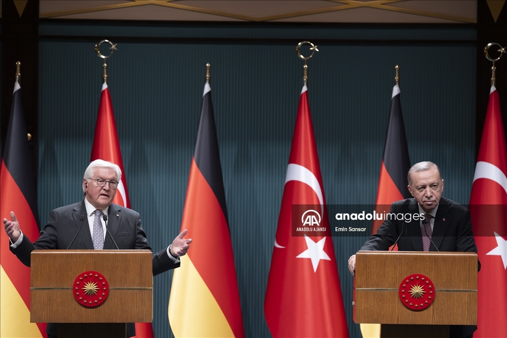 Cumhurbaşkanı Erdoğan, Almanya Cumhurbaşkanı Steinmeier ile ortak basın toplantısı düzenledi