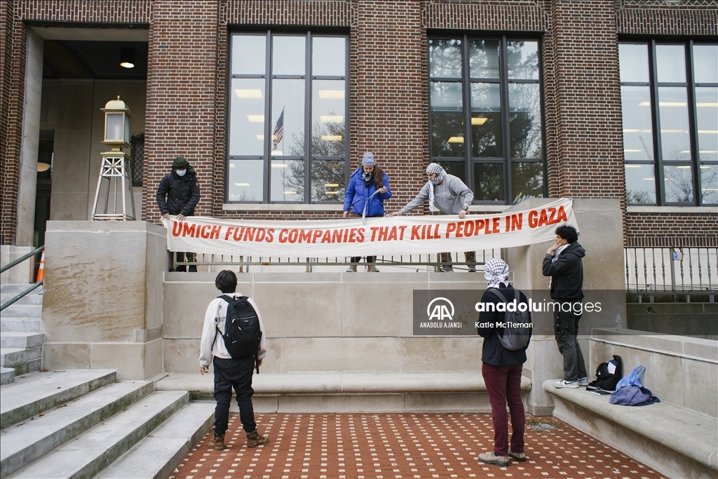 Michigan Üniversitesi kampüsünde Filistin yanlısı protesto