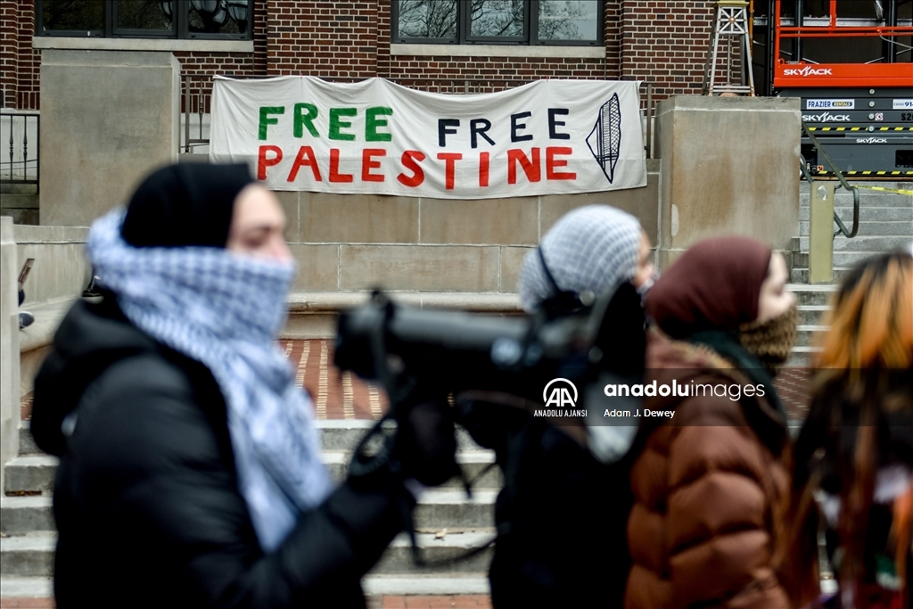 Michigan Üniversitesi kampüsünde, Filistin'e destek gösterisi düzenlendi
