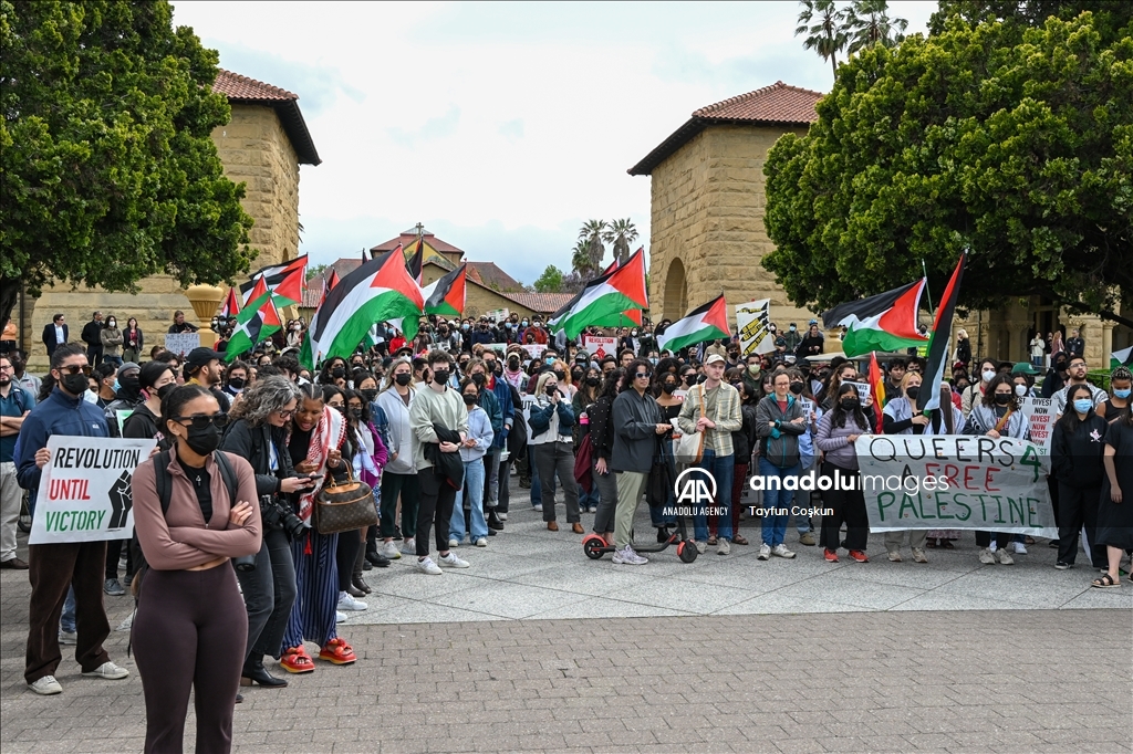 Students set up encampment at Stanford University to demand end to Gaza war