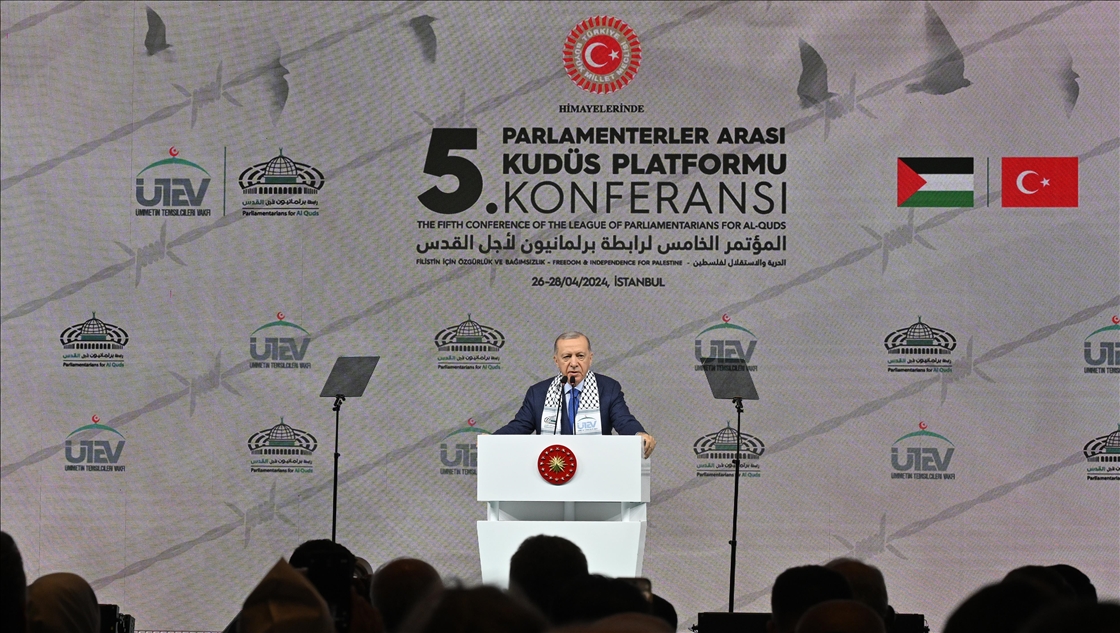 Cumhurbaşkanı Erdoğan, Parlamenterler Arası Kudüs Platformu 5. Konferansı'na katıldı